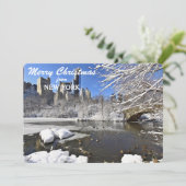 ニューヨークセントラルパークスカイラインクリスマステンプレート シーズンカード (スタンド正面)