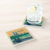 ニューヨークセントラルパークベンチ ガラスコースター (アングル)