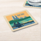 ニューヨークセントラルパークベンチ スクエアペーパーコースター (アングル)