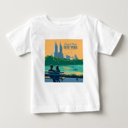 ニューヨークセントラルパークベンチ ベビーTシャツ (正面)