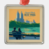 ニューヨークセントラルパークベンチ メタルオーナメント (正面)