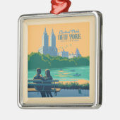 ニューヨークセントラルパークベンチ メタルオーナメント (左)