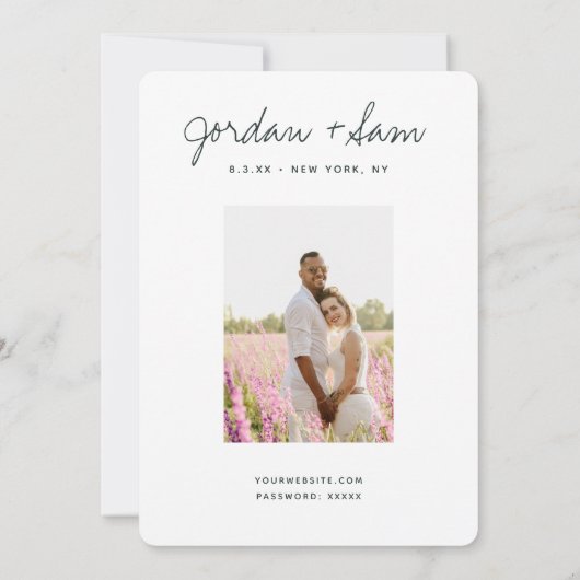 ニューヨークセントラルパーク秋の結婚式の日付を保存 招待状 (裏面)