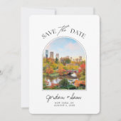 ニューヨークセントラルパーク秋の結婚式の日付を保存 招待状 (正面)