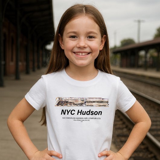 ニューヨークセントラル鉄道 ドレイパス・ハドソン蒸気機関車 プロフィール Tシャツ