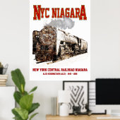 ニューヨークセントラル鉄道 ナイアガラ 蒸気機関車 ポスター (ホームオフィス)