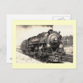 ニューヨークセントラルRR蒸気機関車ヴィンテージ ポストカード (正面/裏面)