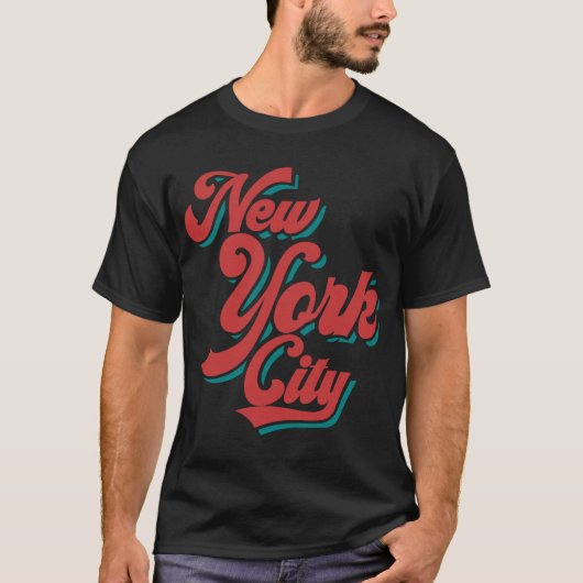 ニューヨークタイポグラフィデザインヴィンテージ Tシャツ (正面)