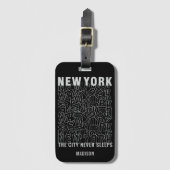 ニューヨークタイポグラフィ名前をカスタムする ラゲッジタグ (正面縦)