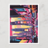 ニューヨークタイムズスクエアポップ・アートのートトラベルイラストレーション ポストカード (正面)