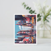 ニューヨークタイムズスクエアポップ・アートのートトラベルイラストレーション ポストカード (スタンド正面)