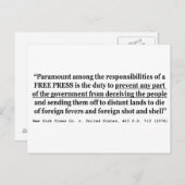 ニューヨークタイムズCo v統一された州403 US 713 1970 ポストカード (正面/裏面)