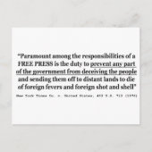 ニューヨークタイムズCo v統一された州403 US 713 1970 ポストカード (正面)