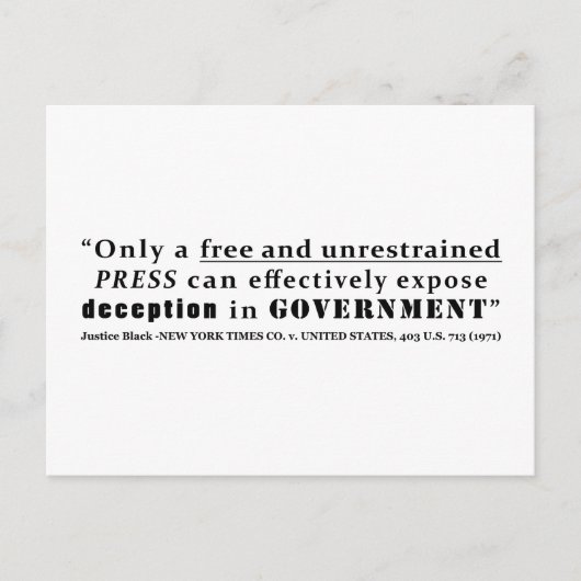 ニューヨークタイムズCo v統一された州403 us 713 1971 ポストカード (正面)