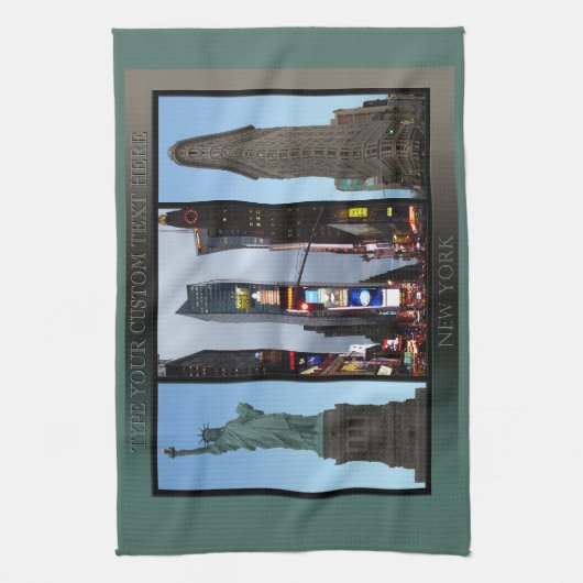 ニューヨークタオルパーソナライズなNYCの陸標のふきん キッチンタオル (縦)