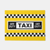 ニューヨークタクシードライバーオフデューティイエロー白黒 ドアマット (正面)