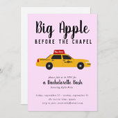 ニューヨークタクシービッグアップルバチェロレッテ 招待状 (正面/裏面)
