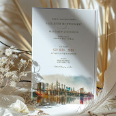 ニューヨークデスティネーションウェディングウォーターカラー招待状 招待状