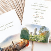 ニューヨークデスティネーションウェディングウォーターカラー招待状 招待状