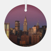 ニューヨークトラベルマンハッタンエンパイアステート建物 ガラスオーナメント (裏面)