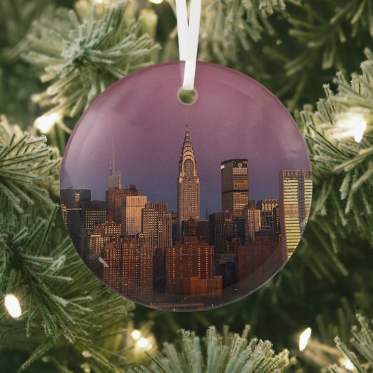 ニューヨークトラベルマンハッタンエンパイアステート建物 ガラスオーナメント (インサイチュ)
