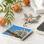 ニューヨークニューヨークのジェットコースターのkeychainの正方形 キーホルダー (側面)