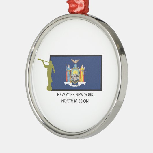 ニューヨークニューヨークの北の代表団LDS CTR メタルオーナメント (左)