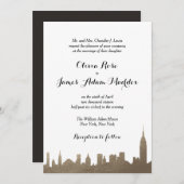 ニューヨークニューヨーフェイクク金ゴールド招待状 招待状 (正面/裏面)