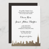 ニューヨークニューヨーフェイクク金ゴールド招待状 招待状 (正面/裏面)