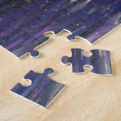 ニューヨークハドソンリバーマンハッタンパープルサンセットアート ジグソーパズル (側面)