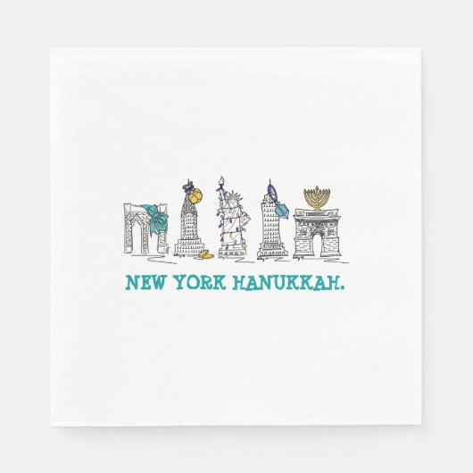 ニューヨークハヌカーハヌカー（ユダヤ教の祭り）NYCユダヤの休日 スタンダードランチョンナプキン (正面)