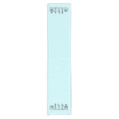 ニューヨークハヌカーNYCランドマークスユダヤの休日 ショートテーブルランナー (正面)