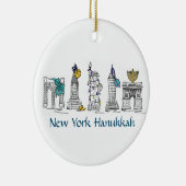 ニューヨークハヌカーNYCランドマークスユダヤの休日 セラミックオーナメント (右)