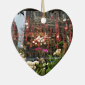 ニューヨークバレンタインデーフローラショップウィンドウハート セラミックオーナメント (右)