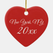 ニューヨークバレンタインデーフローラショップウィンドウハート セラミックオーナメント (裏面)