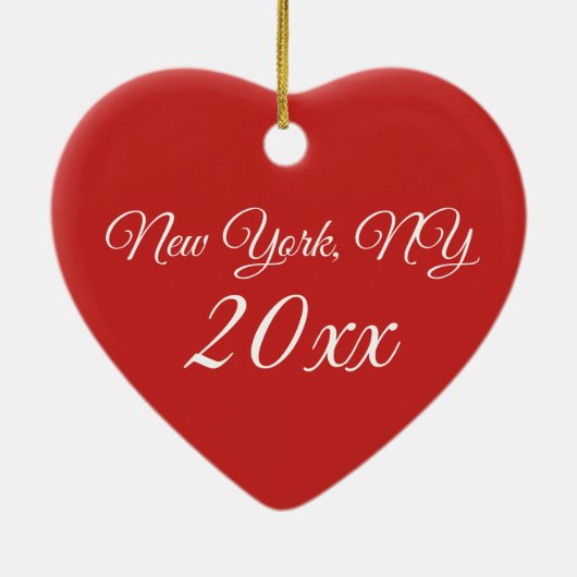 ニューヨークバレンタインデーフローラショップウィンドウハート セラミックオーナメント (裏面)