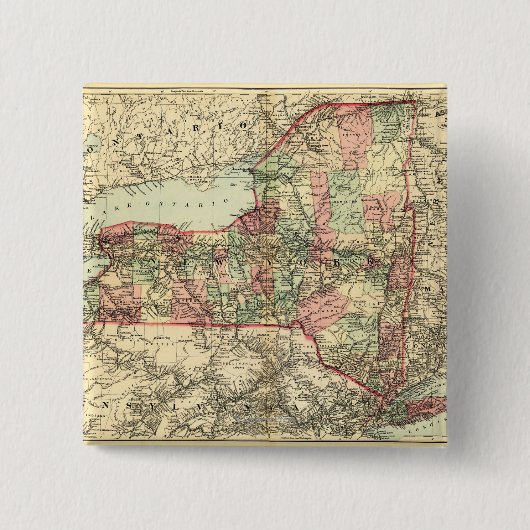 ニューヨークパノラママップニューヨーク 缶バッジ (正面)