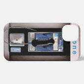 ニューヨークパブリックペイ電話、レトロ電話ブース iPhoneケース (裏面横)