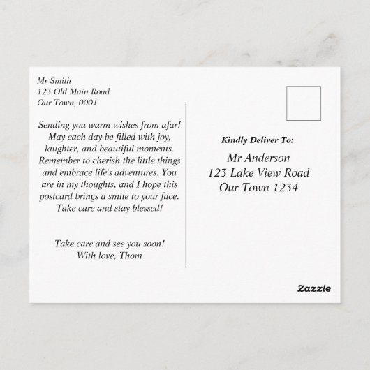 ニューヨークパーク秋の水の色の良い願い ポストカード (裏面)