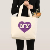 ニューヨークパープルハート- I love NY ラージトートバッグ (正面(商品))