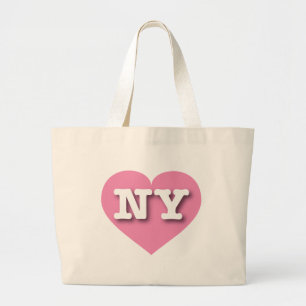 ニューヨークピンクハート- I love NY ラージトートバッグ