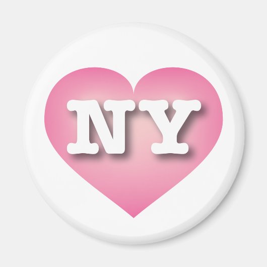 ニューヨークピンクフェードハート- I love NY マグネット (正面)