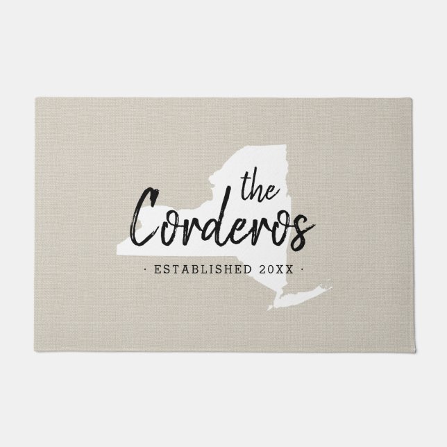 ニューヨークファミリーモノグラム州ドルマット ドアマット (正面)