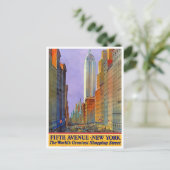 ニューヨークフィフスアベニューショッピング通りヴィンテージ ポストカード (スタンド正面)
