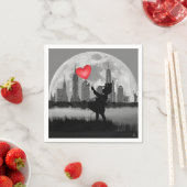 ニューヨークフルムーンガールハートバルーン紙ナプキンス スタンダードカクテルナプキン (インサイチュ)