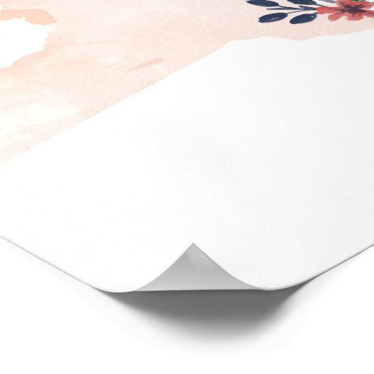 ニューヨークフローラウォーターカラー州 ポスター (角)