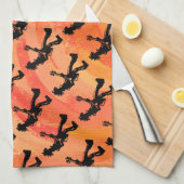 ニューヨークブギーナイツギターオレンジ キッチンタオル (四つ折り)