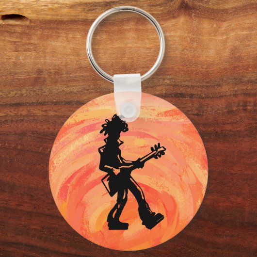 ニューヨークブギーナイツギターオレンジ キーホルダー (正面)
