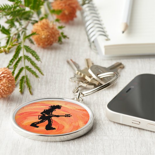 ニューヨークブギーナイツギターオレンジ キーホルダー (側面)