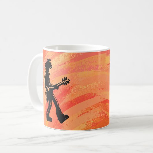 ニューヨークブギーナイツギターオレンジ コーヒーマグカップ (正面左)